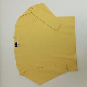 Country Shop cashmere long sleeve women's yellow crew neck sweater sz med